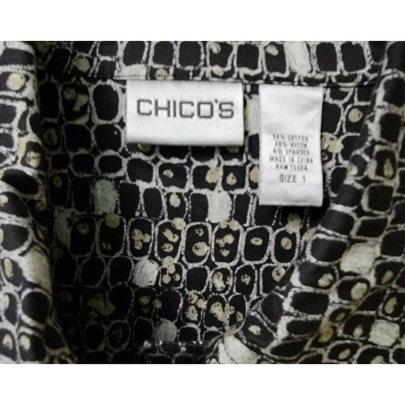 Chicos Size 1 Medium 8 Lightweight Jacket Blazer Geometric Print - Picture 4 of 6